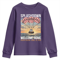 2026 Lunar Mission Splashdown Welcome Home Youth Sweatshirt Pacific Ocean April 10 Vintage Capsule Recovery Graphic
