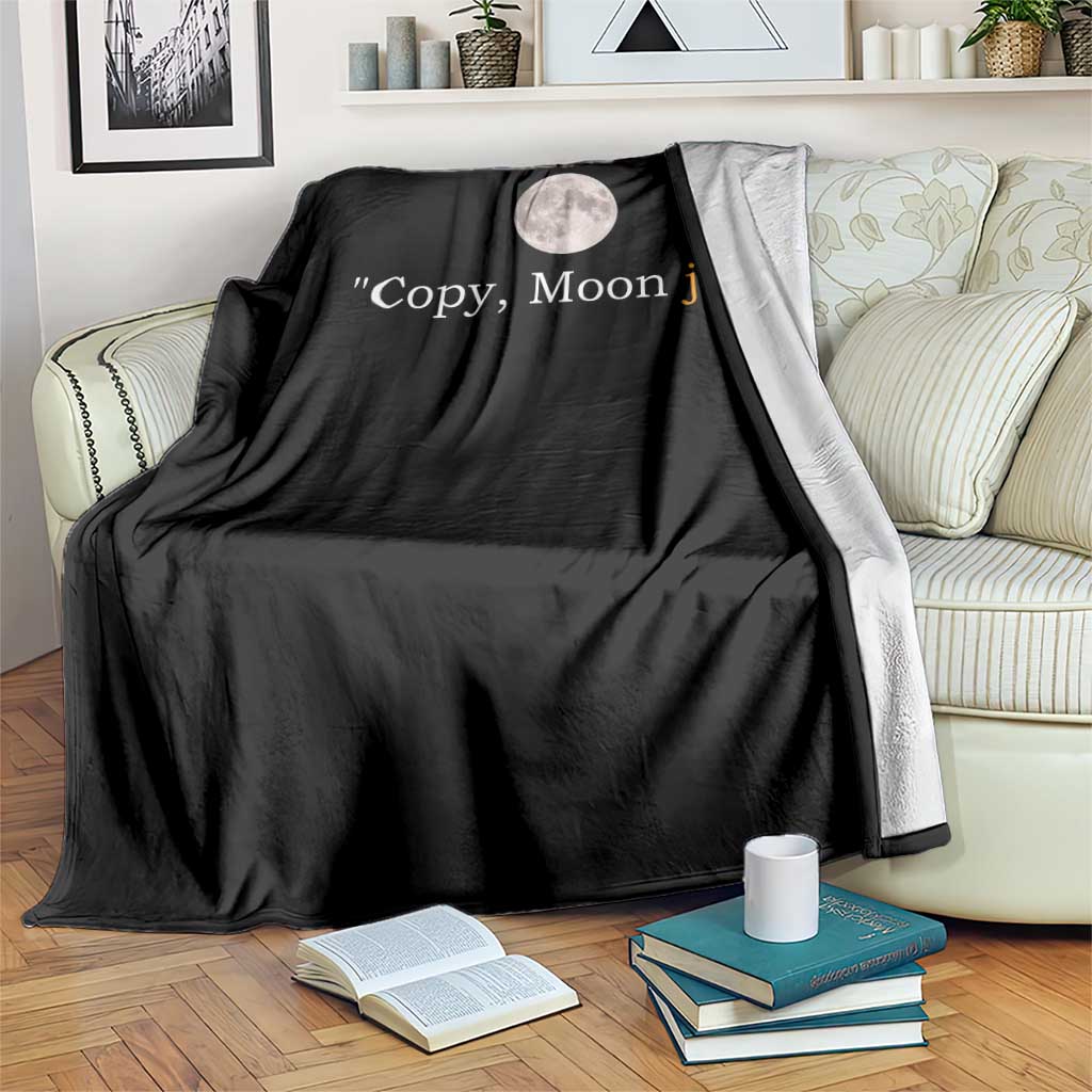 Copy Moon Joy Space Minimalist Throw Blanket 2026 Lunar Mission Success