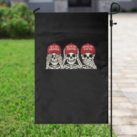 See No Crimes Hear No Truth Speak No Facts Skeletons Garden Flag Political Satire Three Wise Monkeys Graphic