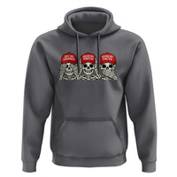 See No Crimes Hear No Truth Speak No Facts Skeletons Hoodie Political Satire Three Wise Monkeys Graphic