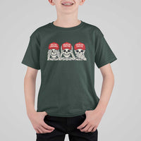 See No Crimes Hear No Truth Speak No Facts Skeletons T Shirt For Kid Political Satire Three Wise Monkeys Graphic