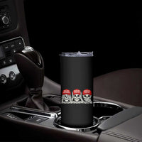 See No Crimes Hear No Truth Speak No Facts Skeletons Skinny Tumbler Political Satire Three Wise Monkeys Graphic