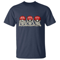 See No Crimes Hear No Truth Speak No Facts Skeletons T Shirt Political Satire Three Wise Monkeys Graphic