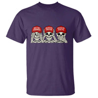 See No Crimes Hear No Truth Speak No Facts Skeletons T Shirt Political Satire Three Wise Monkeys Graphic