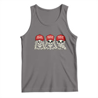 See No Crimes Hear No Truth Speak No Facts Skeletons Tank Top Political Satire Three Wise Monkeys Graphic