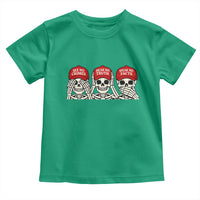 See No Crimes Hear No Truth Speak No Facts Skeletons Toddler T Shirt Political Satire Three Wise Monkeys Graphic