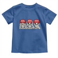 See No Crimes Hear No Truth Speak No Facts Skeletons Toddler T Shirt Political Satire Three Wise Monkeys Graphic