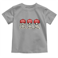 See No Crimes Hear No Truth Speak No Facts Skeletons Toddler T Shirt Political Satire Three Wise Monkeys Graphic