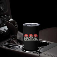 See No Crimes Hear No Truth Speak No Facts Skeletons Tumbler Cup Political Satire Three Wise Monkeys Graphic
