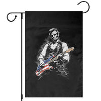 Rockin Abe Abraham Lincoln Playing Electric Guitar Garden Flag Patriotic Music Rocker Mashup 4th of July Celebration