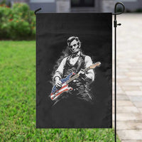 Rockin Abe Abraham Lincoln Playing Electric Guitar Garden Flag Patriotic Music Rocker Mashup 4th of July Celebration