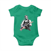 Rockin Abe Abraham Lincoln Playing Electric Guitar Baby Onesie Patriotic Music Rocker Mashup 4th of July Celebration