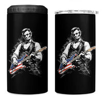 Rockin Abe Abraham Lincoln Playing Electric Guitar 4 in 1 Can Cooler Tumbler Patriotic Music Rocker Mashup 4th of July Celebration