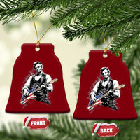 Rockin Abe Abraham Lincoln Playing Electric Guitar Ceramic Ornament Patriotic Music Rocker Mashup 4th of July Celebration