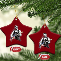 Rockin Abe Abraham Lincoln Playing Electric Guitar Ceramic Ornament Patriotic Music Rocker Mashup 4th of July Celebration