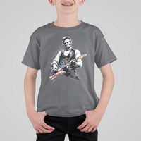Rockin Abe Abraham Lincoln Playing Electric Guitar T Shirt For Kid Patriotic Music Rocker Mashup 4th of July Celebration