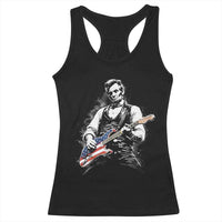Rockin Abe Abraham Lincoln Playing Electric Guitar Racerback Tank Top Patriotic Music Rocker Mashup 4th of July Celebration