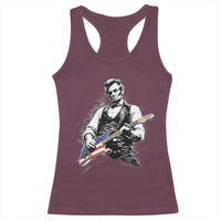 Rockin Abe Abraham Lincoln Playing Electric Guitar Racerback Tank Top Patriotic Music Rocker Mashup 4th of July Celebration