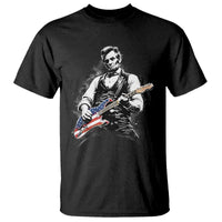 Rockin Abe Abraham Lincoln Playing Electric Guitar T Shirt Patriotic Music Rocker Mashup 4th of July Celebration