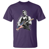 Rockin Abe Abraham Lincoln Playing Electric Guitar T Shirt Patriotic Music Rocker Mashup 4th of July Celebration