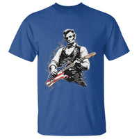 Rockin Abe Abraham Lincoln Playing Electric Guitar T Shirt Patriotic Music Rocker Mashup 4th of July Celebration