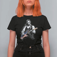 Rockin Abe Abraham Lincoln Playing Electric Guitar T Shirt For Women Patriotic Music Rocker Mashup 4th of July Celebration