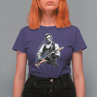 Rockin Abe Abraham Lincoln Playing Electric Guitar T Shirt For Women Patriotic Music Rocker Mashup 4th of July Celebration