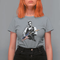 Rockin Abe Abraham Lincoln Playing Electric Guitar T Shirt For Women Patriotic Music Rocker Mashup 4th of July Celebration