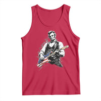 Rockin Abe Abraham Lincoln Playing Electric Guitar Tank Top Patriotic Music Rocker Mashup 4th of July Celebration