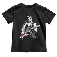 Rockin Abe Abraham Lincoln Playing Electric Guitar Toddler T Shirt Patriotic Music Rocker Mashup 4th of July Celebration