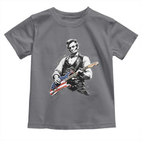 Rockin Abe Abraham Lincoln Playing Electric Guitar Toddler T Shirt Patriotic Music Rocker Mashup 4th of July Celebration
