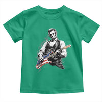 Rockin Abe Abraham Lincoln Playing Electric Guitar Toddler T Shirt Patriotic Music Rocker Mashup 4th of July Celebration