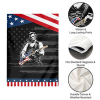 Rockin Abe Abraham Lincoln Playing Electric Guitar Garden Flag Patriotic Music Rocker Mashup 4th of July Celebration