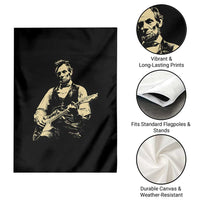 Vintage Rockin Abe Abraham Lincoln Playing Electric Guitar Garden Flag Patriotic Music Rocker Mashup 4th of July Celebration