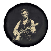 Vintage Rockin Abe Abraham Lincoln Playing Electric Guitar Spare Tire Cover Patriotic Music Rocker Mashup 4th of July Celebration