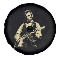 Vintage Rockin Abe Abraham Lincoln Playing Electric Guitar Spare Tire Cover Patriotic Music Rocker Mashup 4th of July Celebration
