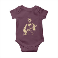 Vintage Rockin Abe Abraham Lincoln Playing Electric Guitar Baby Onesie Patriotic Music Rocker Mashup 4th of July Celebration