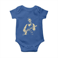 Vintage Rockin Abe Abraham Lincoln Playing Electric Guitar Baby Onesie Patriotic Music Rocker Mashup 4th of July Celebration