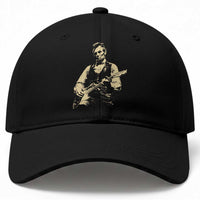 Vintage Rockin Abe Abraham Lincoln Playing Electric Guitar Baseball Cap Patriotic Music Rocker Mashup 4th of July Celebration