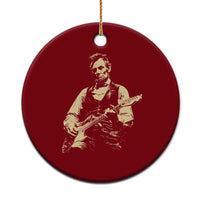 Vintage Rockin Abe Abraham Lincoln Playing Electric Guitar Ceramic Ornament Patriotic Music Rocker Mashup 4th of July Celebration