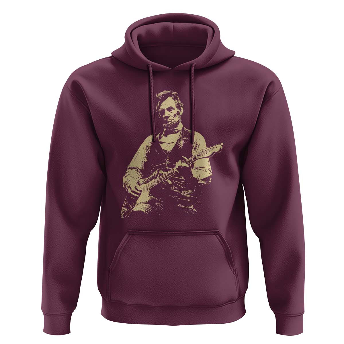 Vintage Rockin Abe Abraham Lincoln Playing Electric Guitar Hoodie Patriotic Music Rocker Mashup 4th of July Celebration