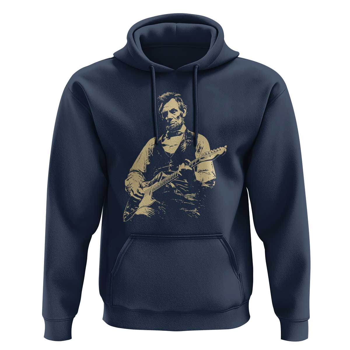 Vintage Rockin Abe Abraham Lincoln Playing Electric Guitar Hoodie Patriotic Music Rocker Mashup 4th of July Celebration