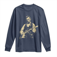 Vintage Rockin Abe Abraham Lincoln Playing Electric Guitar Long Sleeve Shirt Patriotic Music Rocker Mashup 4th of July Celebration