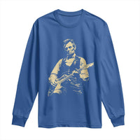 Vintage Rockin Abe Abraham Lincoln Playing Electric Guitar Long Sleeve Shirt Patriotic Music Rocker Mashup 4th of July Celebration