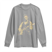 Vintage Rockin Abe Abraham Lincoln Playing Electric Guitar Long Sleeve Shirt Patriotic Music Rocker Mashup 4th of July Celebration