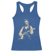 Vintage Rockin Abe Abraham Lincoln Playing Electric Guitar Racerback Tank Top Patriotic Music Rocker Mashup 4th of July Celebration