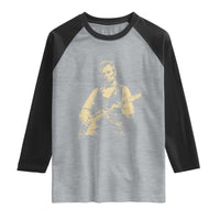 Vintage Rockin Abe Abraham Lincoln Playing Electric Guitar Raglan Shirt Patriotic Music Rocker Mashup 4th of July Celebration