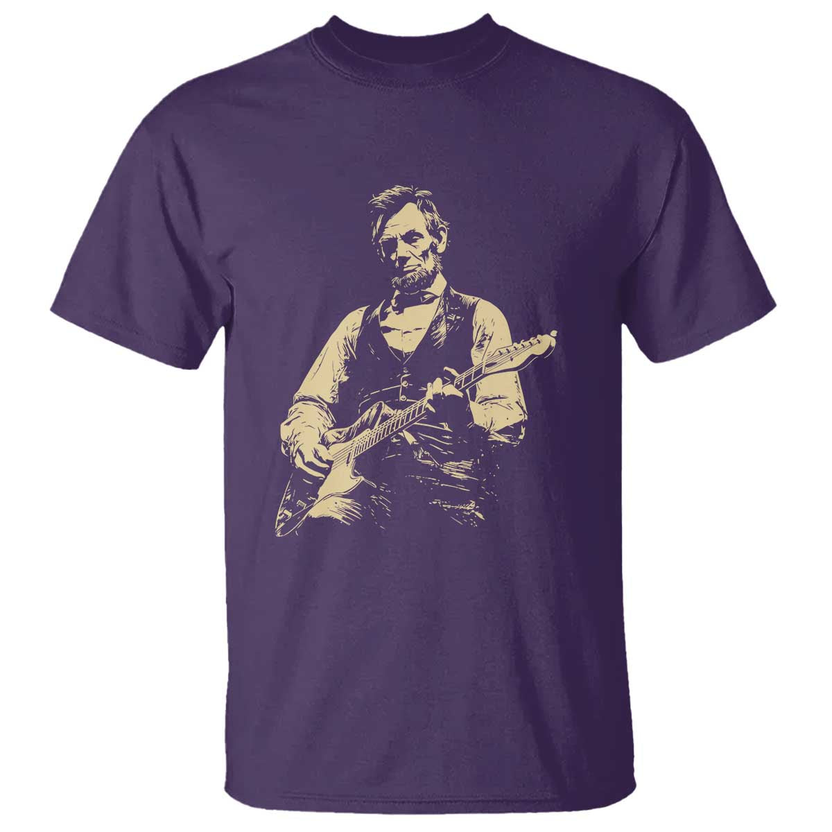 Vintage Rockin Abe Abraham Lincoln Playing Electric Guitar T Shirt Patriotic Music Rocker Mashup 4th of July Celebration