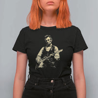 Vintage Rockin Abe Abraham Lincoln Playing Electric Guitar T Shirt For Women Patriotic Music Rocker Mashup 4th of July Celebration