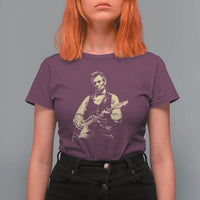 Vintage Rockin Abe Abraham Lincoln Playing Electric Guitar T Shirt For Women Patriotic Music Rocker Mashup 4th of July Celebration